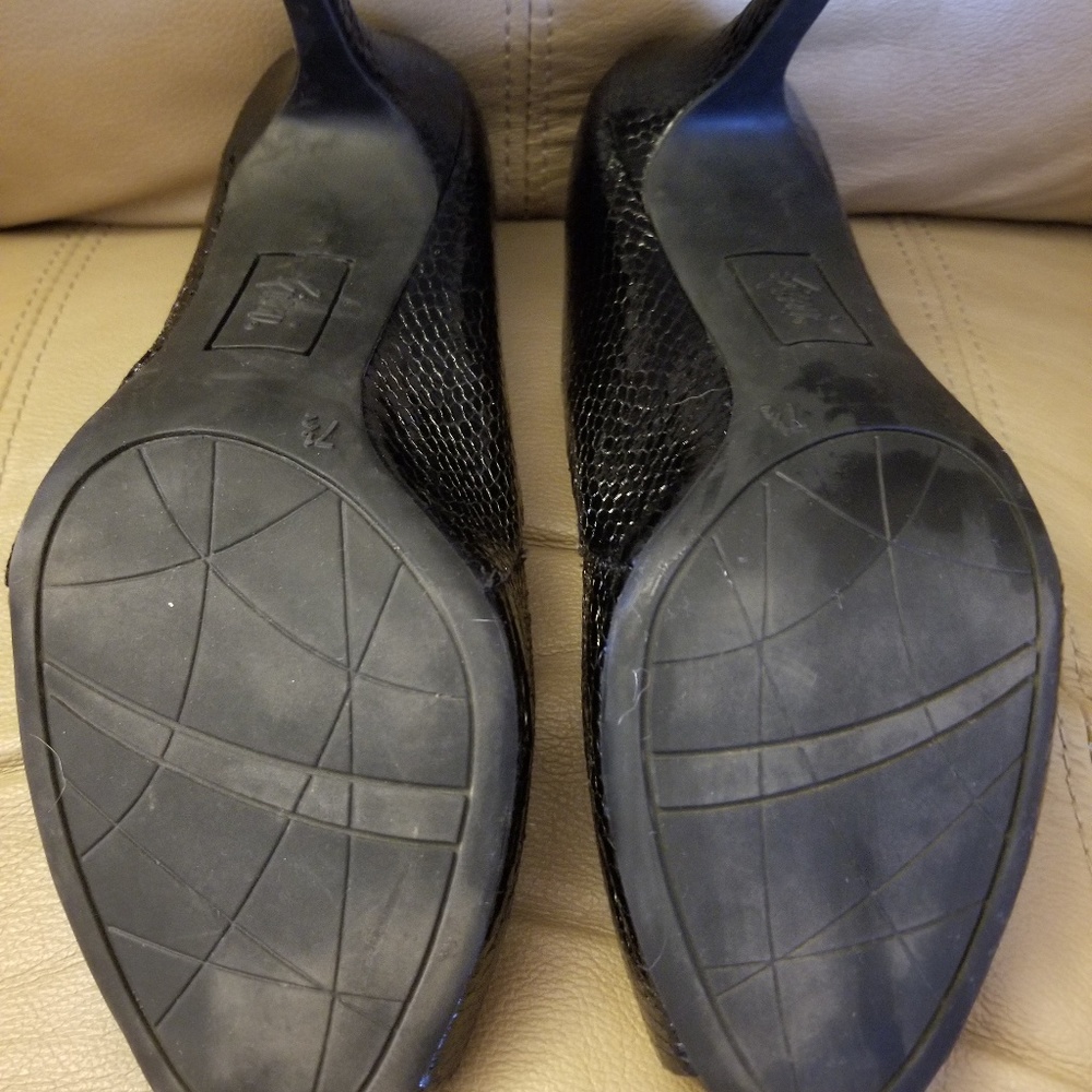 Black Fioni Peep Toe Heels - Picture 7 of 7
